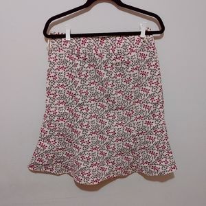 GAP Stretch Flare Skirt Knee Length Purple Ditsy 🌸 A-line Size 8 Cotton